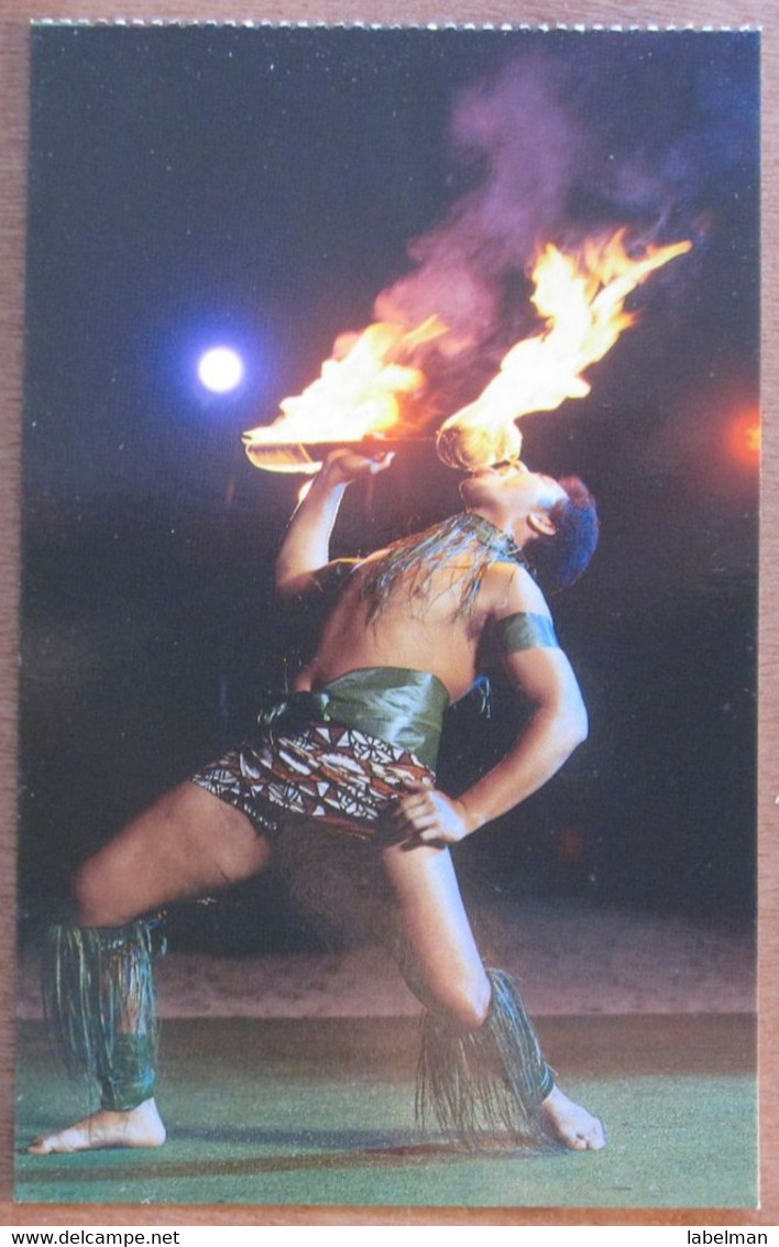 UNITED STATES USA HAWAI FIRE KNIFE DANCER POLYNESIAN PARADISE POSTCARD PICTURE CARTOLINA ANSICHTSKARTE PHOTO CARD - Maui