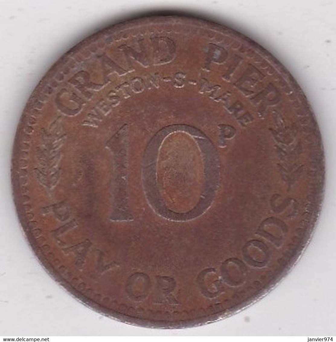 Jeton Token GRAND PIER 10 PENCE WESTON-S-MARE, En Laiton - Monétaires/De Nécessité