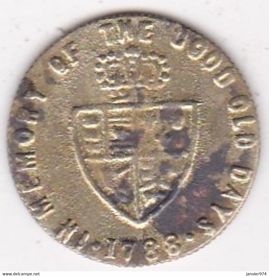 Jeton Token Demi Guinea 1788 George III, En Laiton - Royaux/De Noblesse