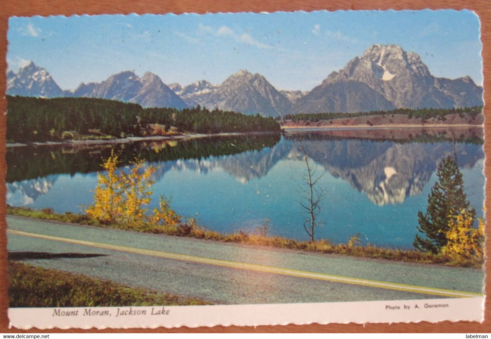 NATIONAL PARK JACKSON LAKE MT MORAN WYOMING UNITED STATES CARD ANSICHTSKARTE CARTOLINA POSTCARD PC STAMP - Rock Springs