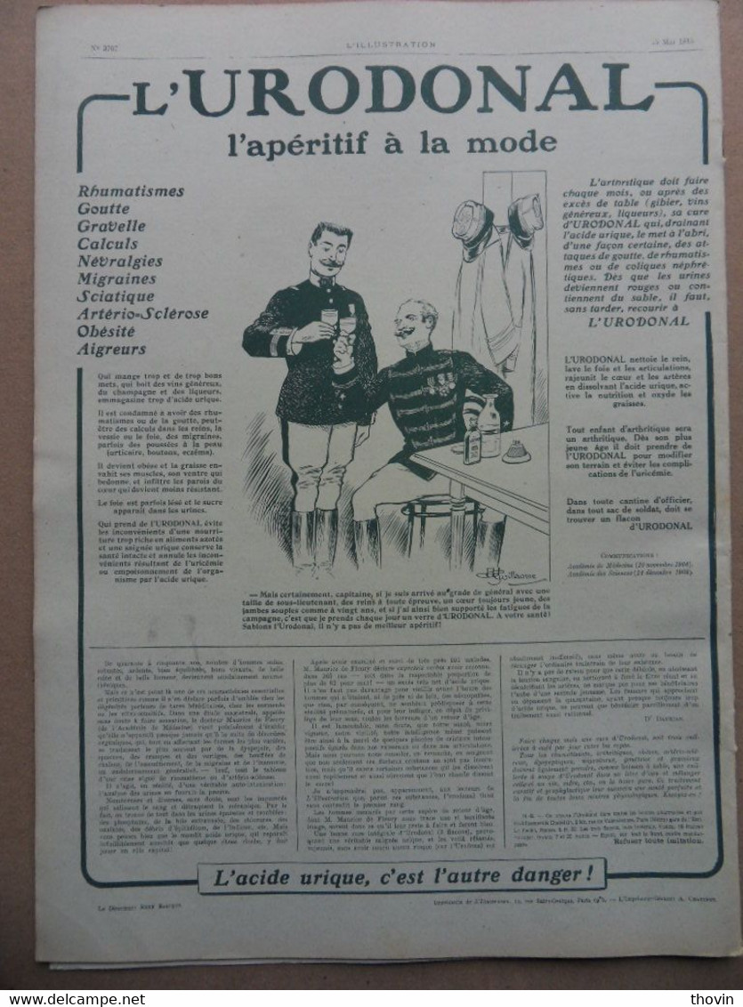 HEBDOMADAIRE L ILLUSTRATION N°3767 DU 15 MAI 1915-NOMBREUSES PUBLICITES