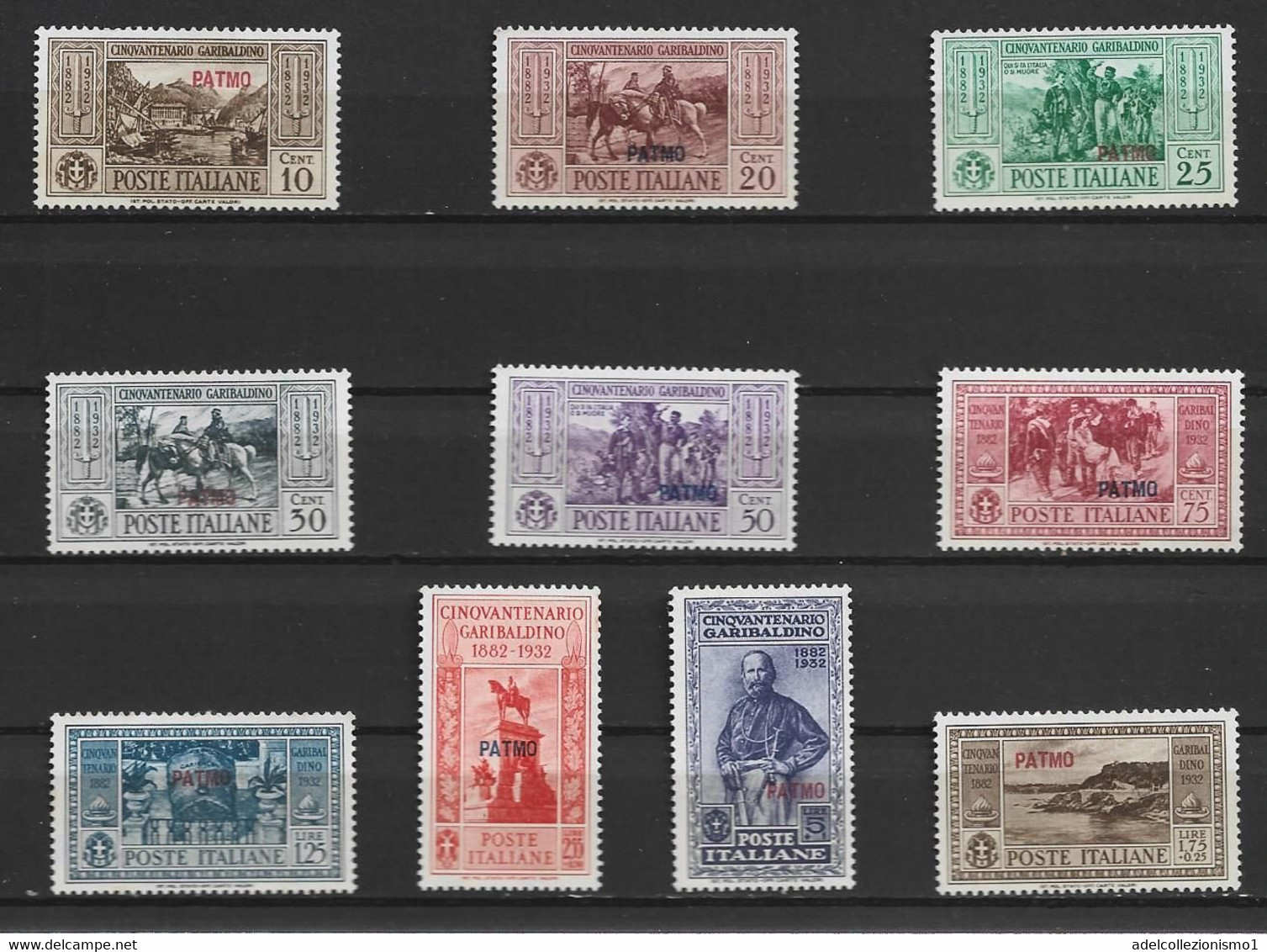 94860) ITALIA-EGEO-PATMO-50º Anniversario Della Morte Di Giuseppe Garibaldi - 28-8- 1930- SERIE COMPLETA SENZA GOMMA - Egeo (Patmo)