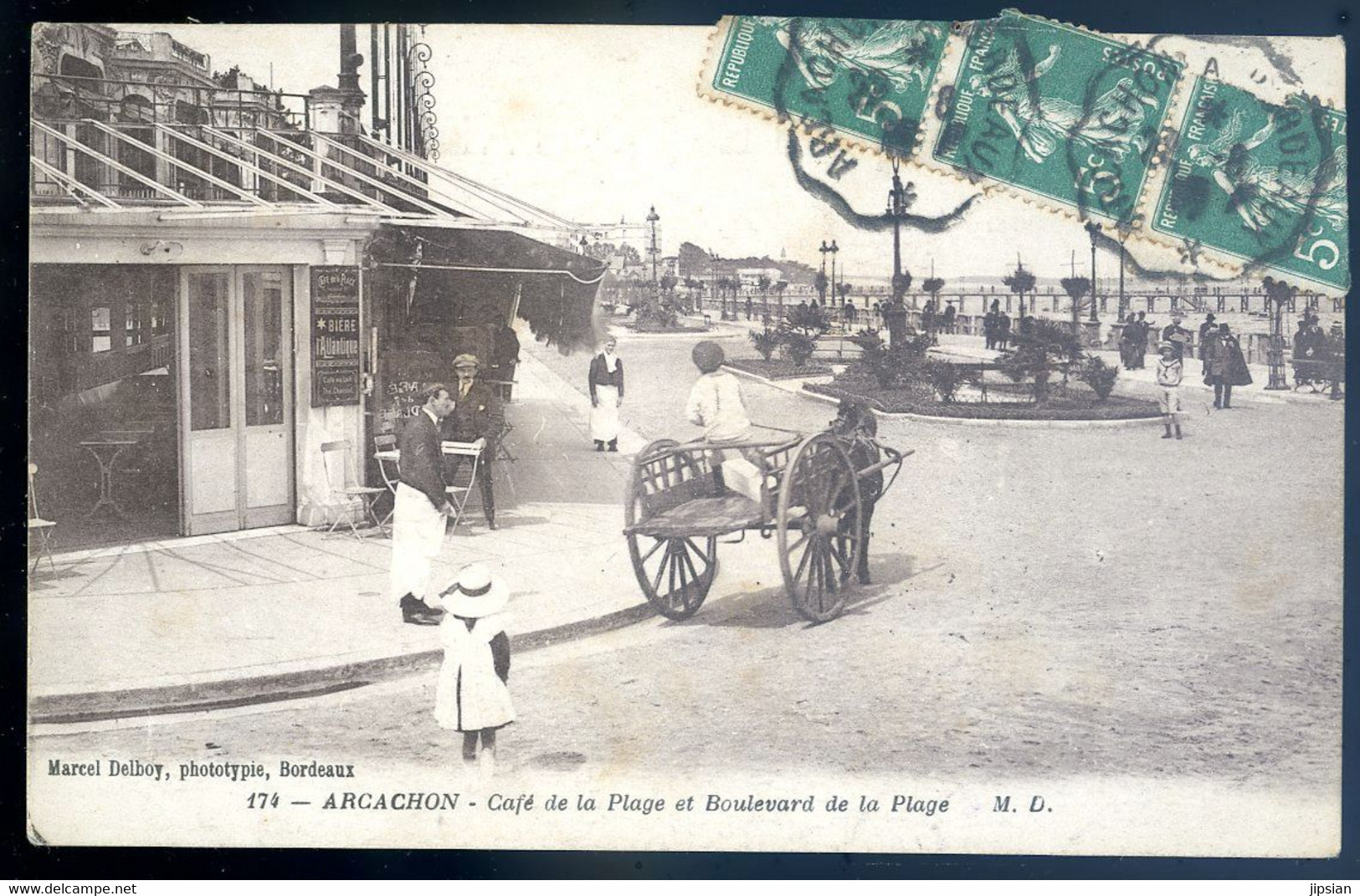 Cpa Du 33 Arcachon -- Café De La Plage T Boulevard De A Plage   DEC19-52 - Arcachon