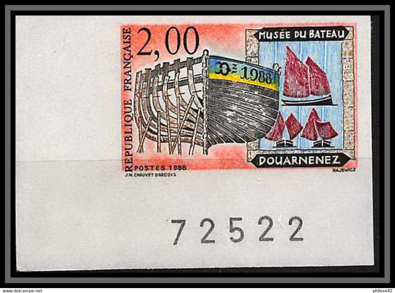 France N°2545 Musee Du Bateau Douarnenez Non Dentelé ** MNH (Imperforate) Coin De Feuille - Unclassified
