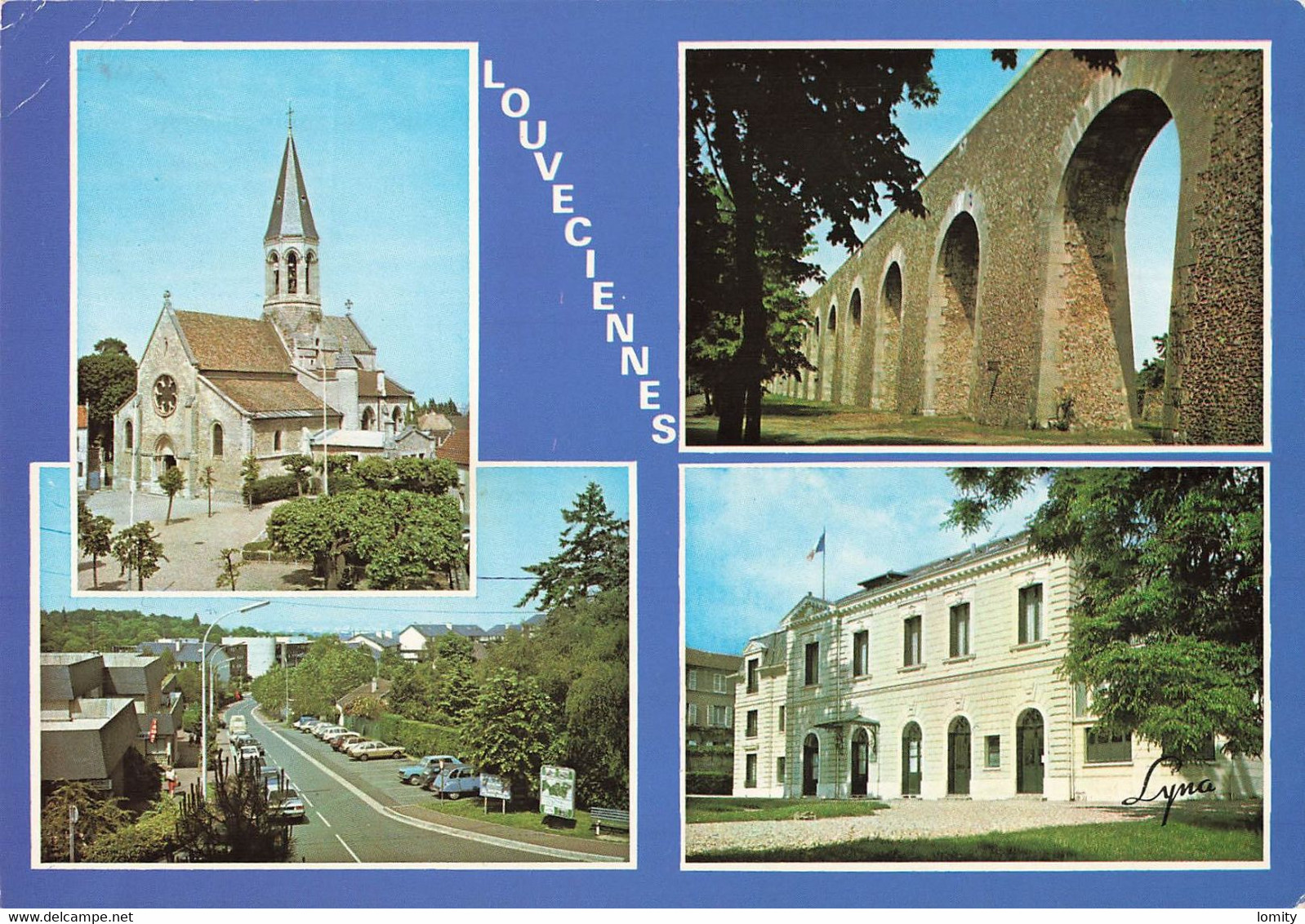 78 Louveciennes Eglise St Martin Hotel De Ville Centre Commercial Les Clos Aqueduc Voiture Auto Citroen 2cv Chevaux - Louveciennes