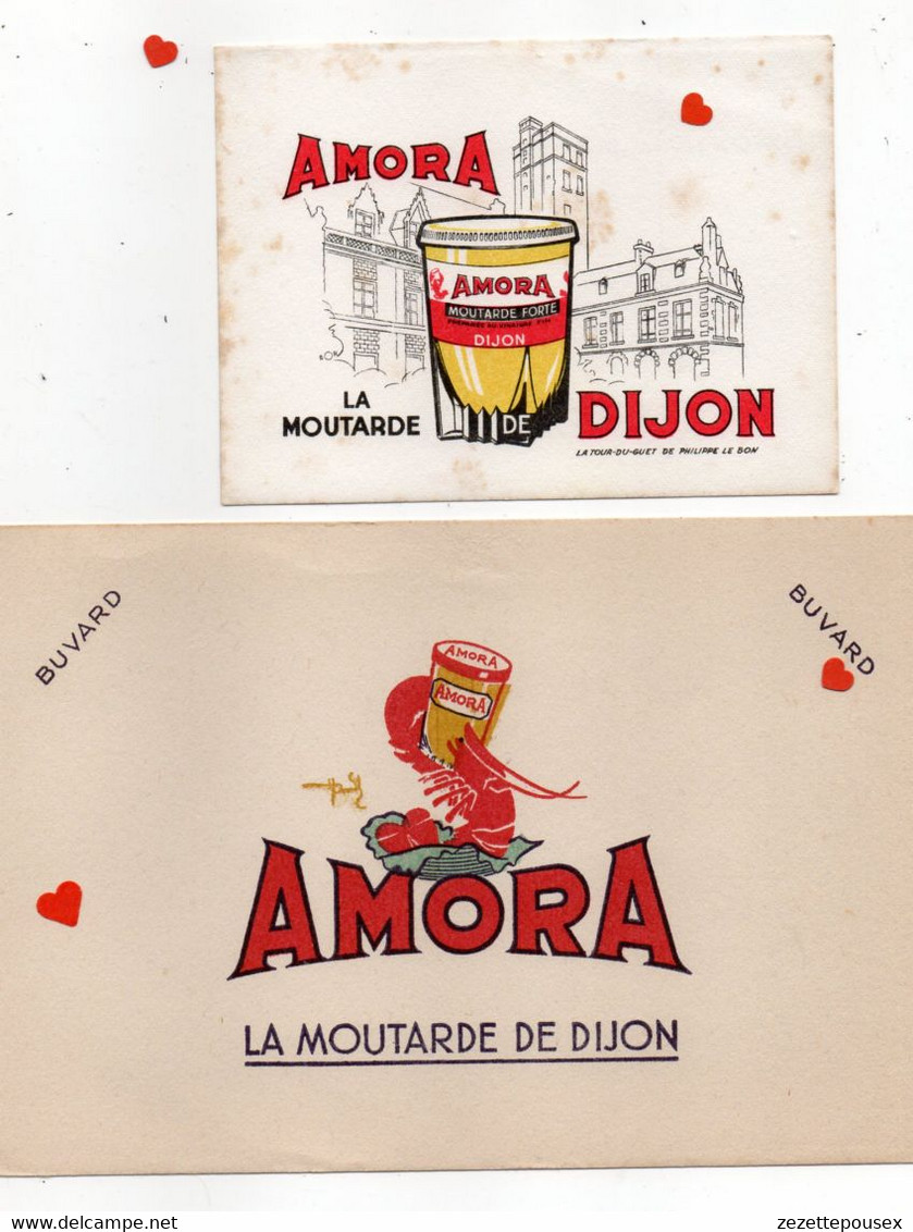 Xx128-ZE-BUVARD-AMORA-LA MOUTARDE DE DIJON------Lot De 2 Buvards - Mostard