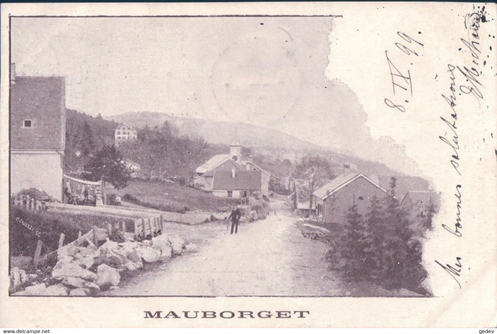 Mauborget VD + Cachet Linéaire MAUBORET (9.9.1899) - Mauborget