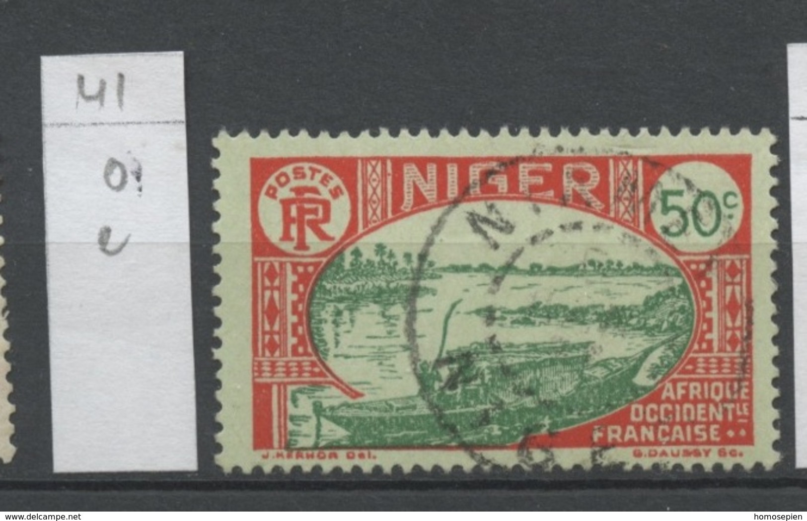 Niger 1926-38 Y&T N°41 - Michel N°41 (o) - 50c Embarcation - Gebraucht