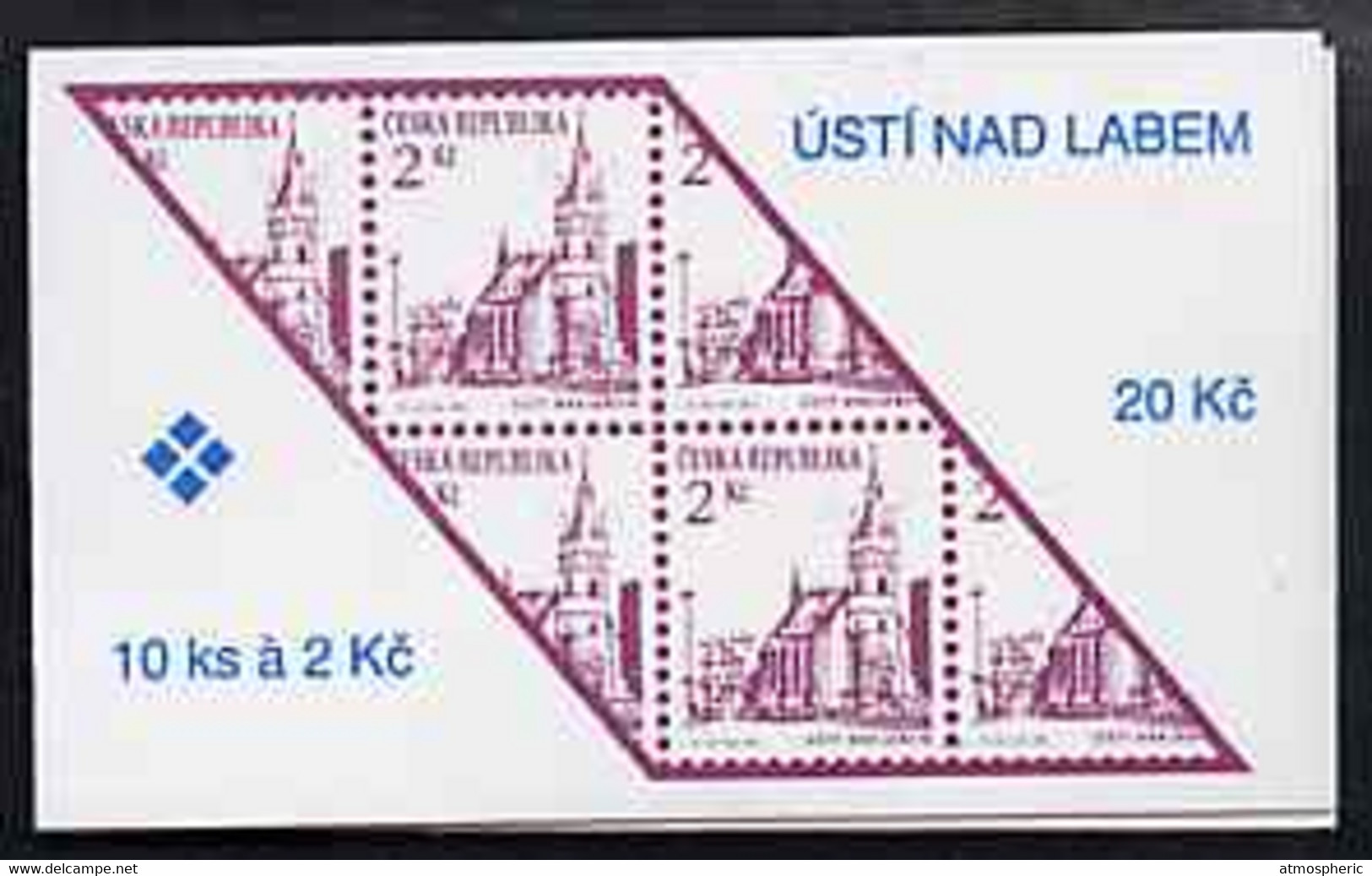 Booklet - Czech Republic 1993 Usti Nad Labem 20kc Booklet (Stamp On Cover) Complete And Fine Containing Pane Of 10 X Mi - Other & Unclassified