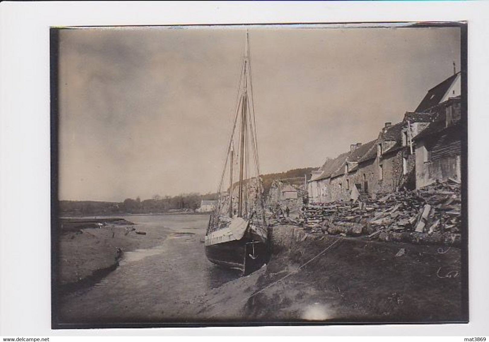 LA ROCHE BERNARD MORBIHAN 56 PHOTO ORIGINALE QUAI PORT BOIS BATEAU VILAINE - Lugares