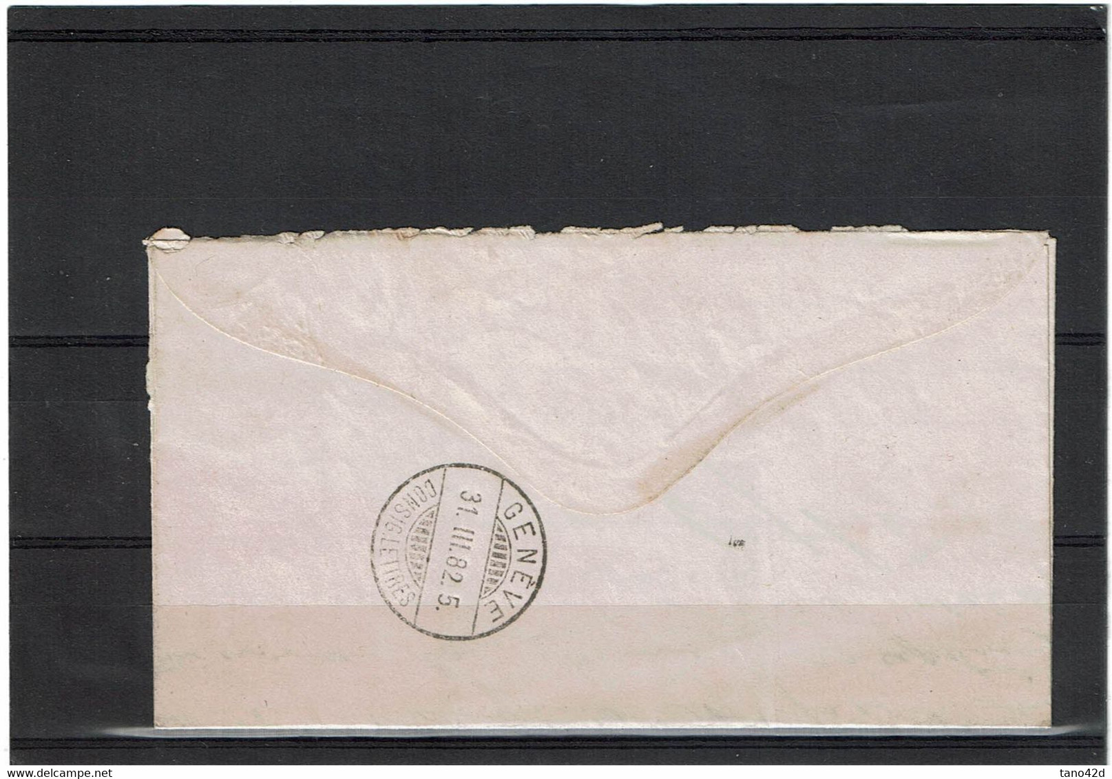 CTN64 - SUISSE HELVETIA ASSISE 5c LAC GENEVE POUR VILLE 31/3/1882 - Other & Unclassified