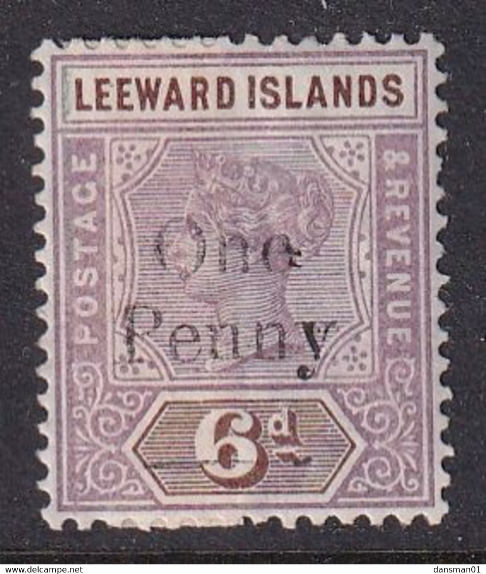 Leeward Island 1902 Ovpt Sc 17 Mint Hinged (selvedge Folded Over And Stuck Down) - Leeward  Islands