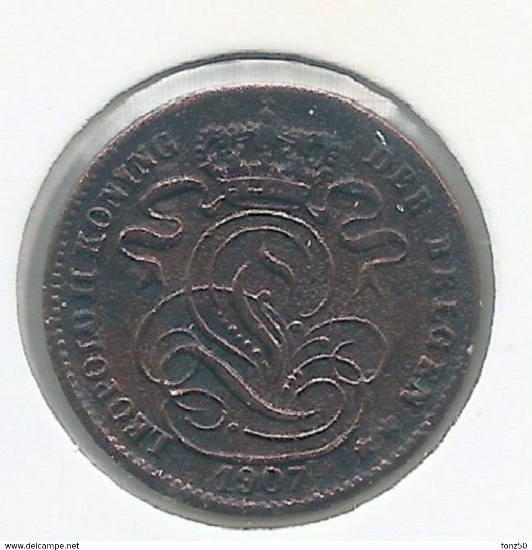 LEOPOLD II * 1 Cent 1907 Vlaams * Prachtig * Nr 10063 - 1 Centime