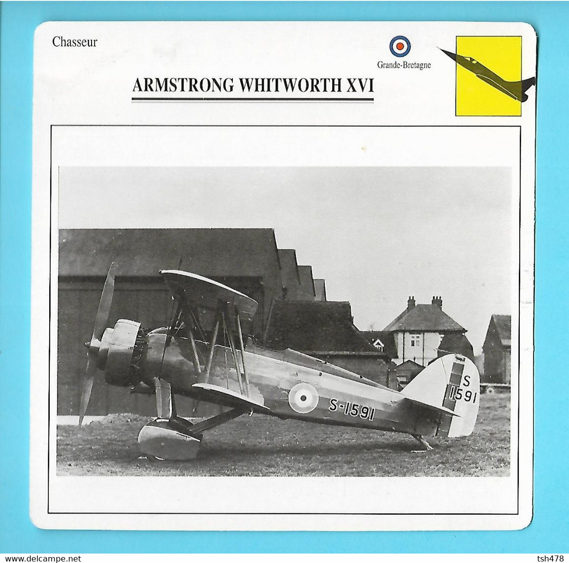 FICHE AVION----chasseur----GRANDE BRETAGNE---ARMSTRONG WHITWORTH XVI--voir 2 Scans - Vliegtuigen