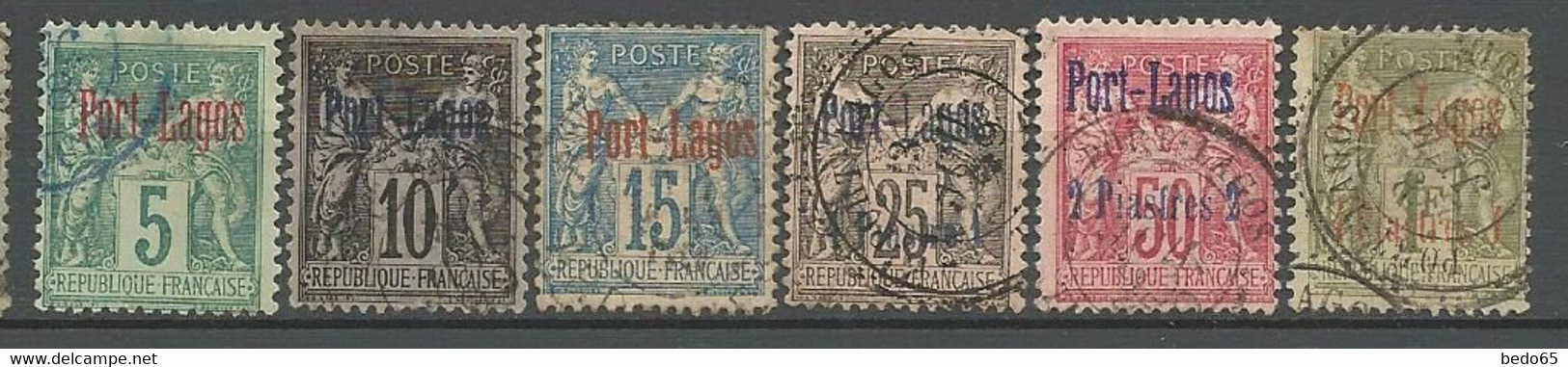 PORT-LAGOS Série Complète N° 10 à 16 OBL / Aminci Sur N° 2 - Used Stamps