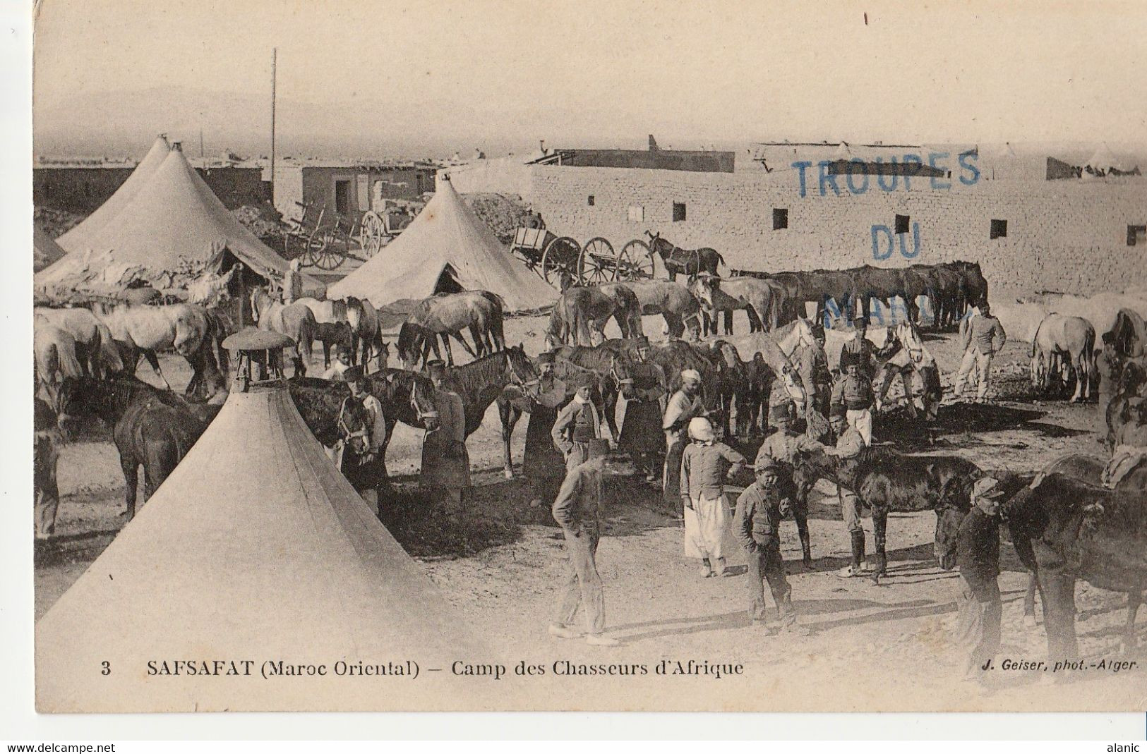 MAROC-TROUPES DU MAROC OCCUPATION D' UN VILLAGE PRES DE MERZOUKA ANIMEE LE PERE LAURENT SUIVANT LA COLONNE RARE - Altre Guerre