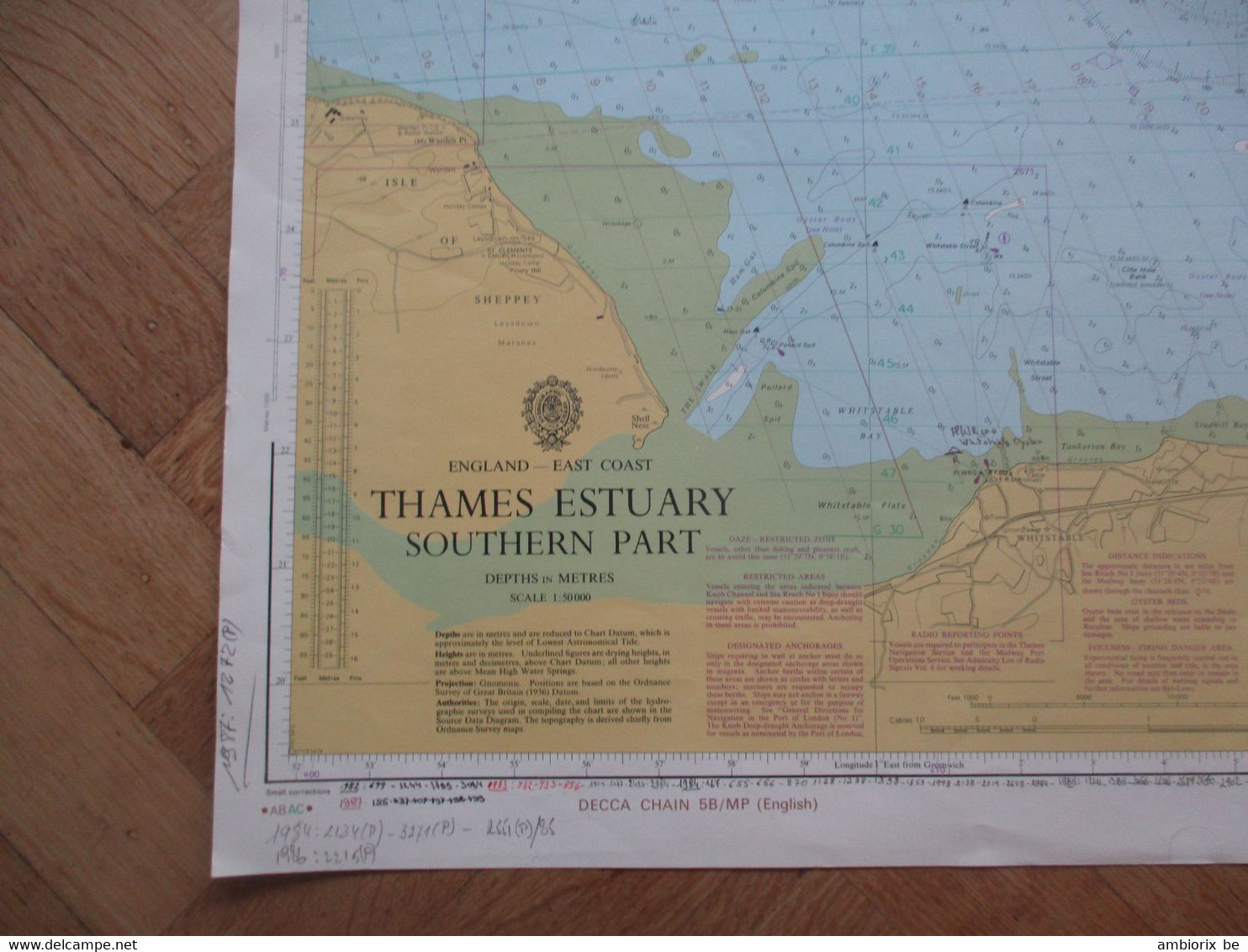 Thames Estuary Southern Part - Carte Marine- 1973; Around, The Cities Of Margate, Herne Bay, Whitstable, Isle Of Sheppey - Zeekaarten