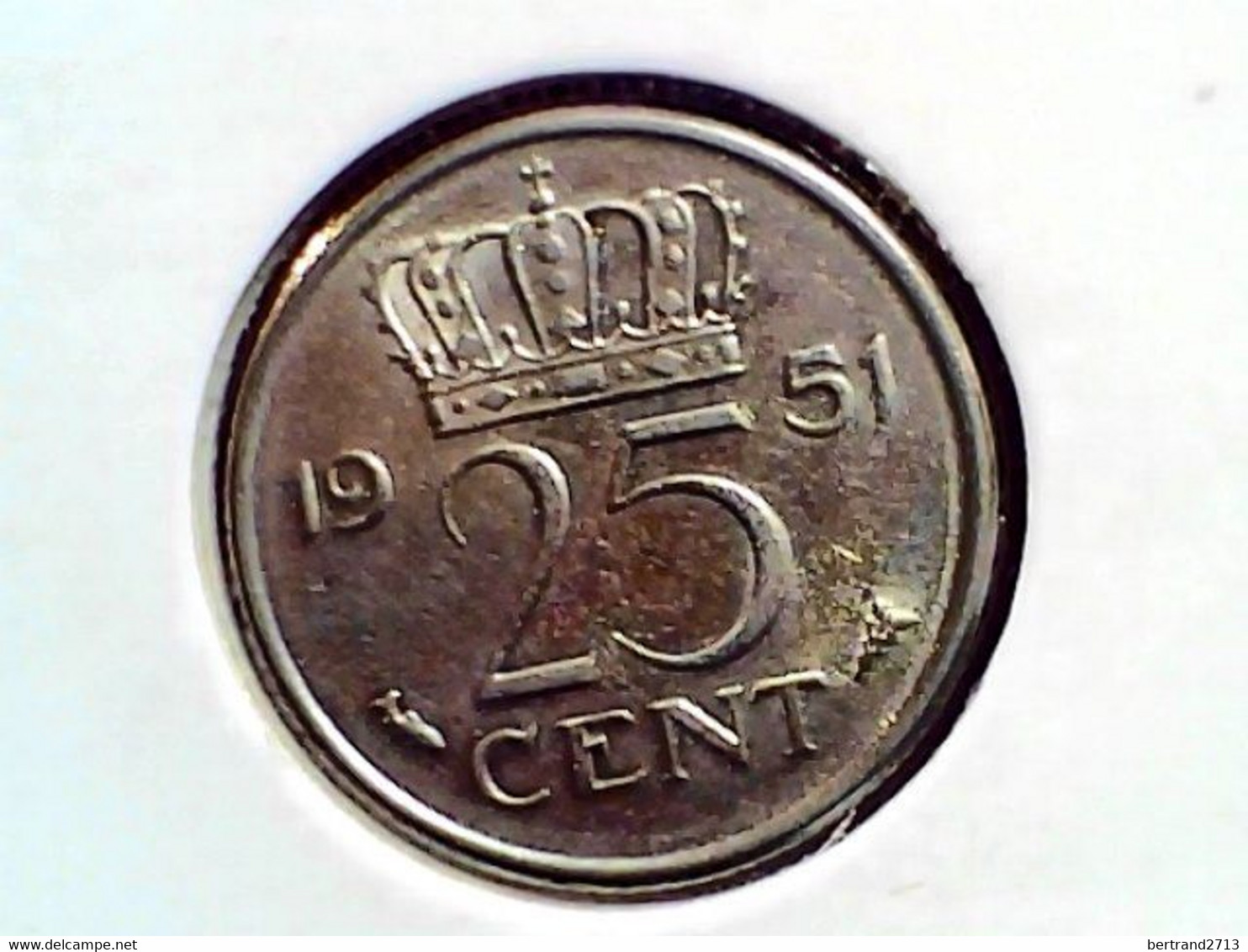 Netherlands 25 Cents 1951 KM 183 - Commerciële Munten