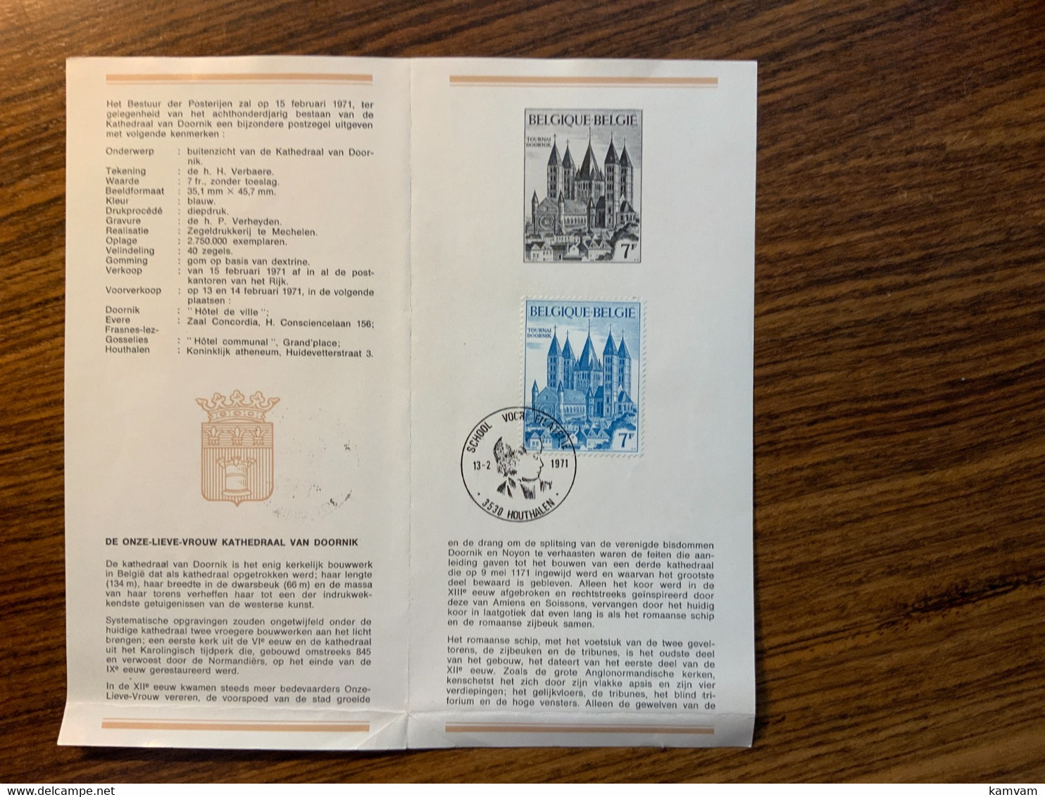 COB 1570 3530 Houthalen Doornik Tournai  In Folder - Sonstige & Ohne Zuordnung