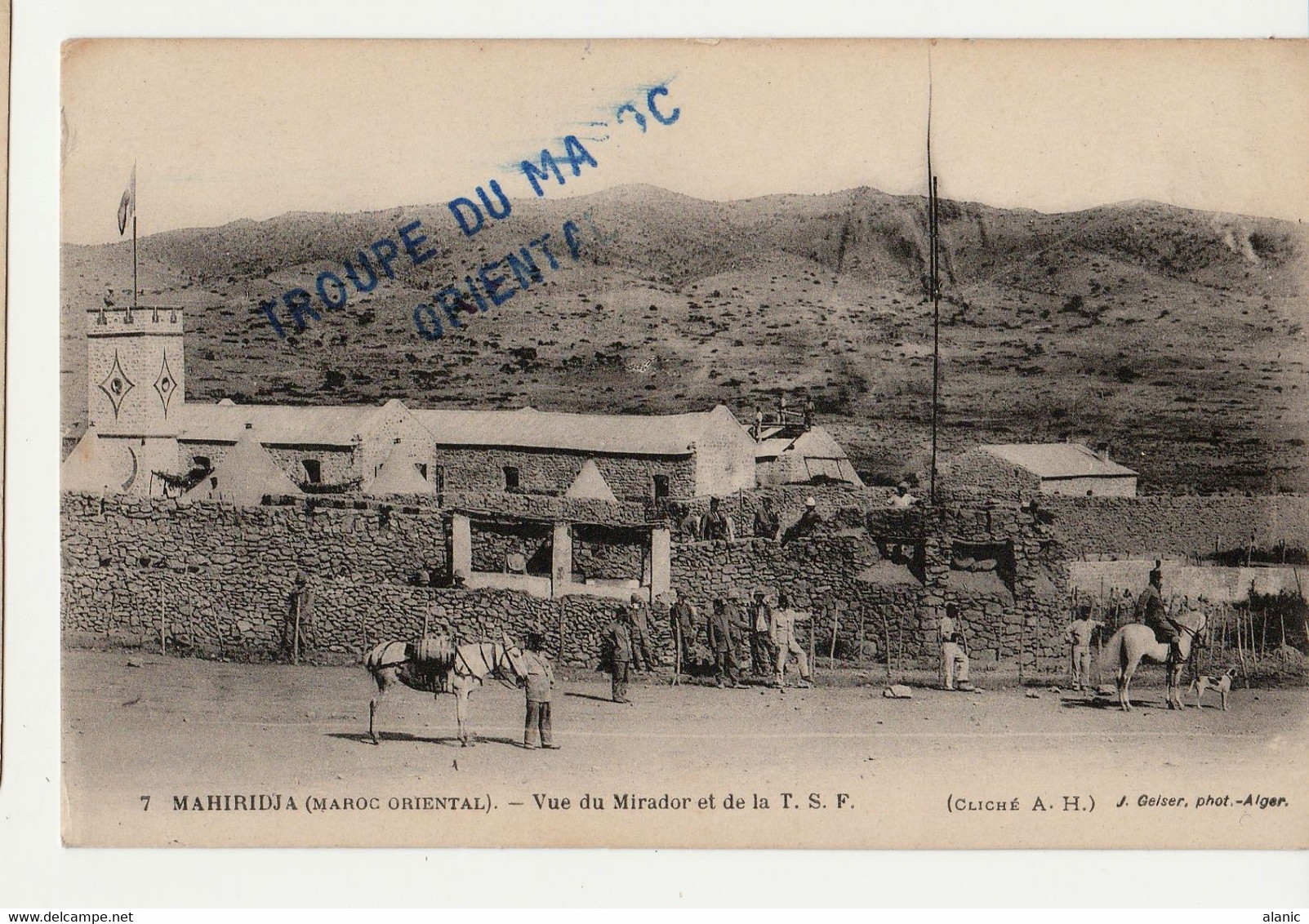 MAROC-TROUPE DU MAROC ORIENTAL-	 MAHIRIDJA - Le Mirador Et La TSF ANIMEE  Circulée 26 Juin 1916.	PEU CONNUE - Altre Guerre