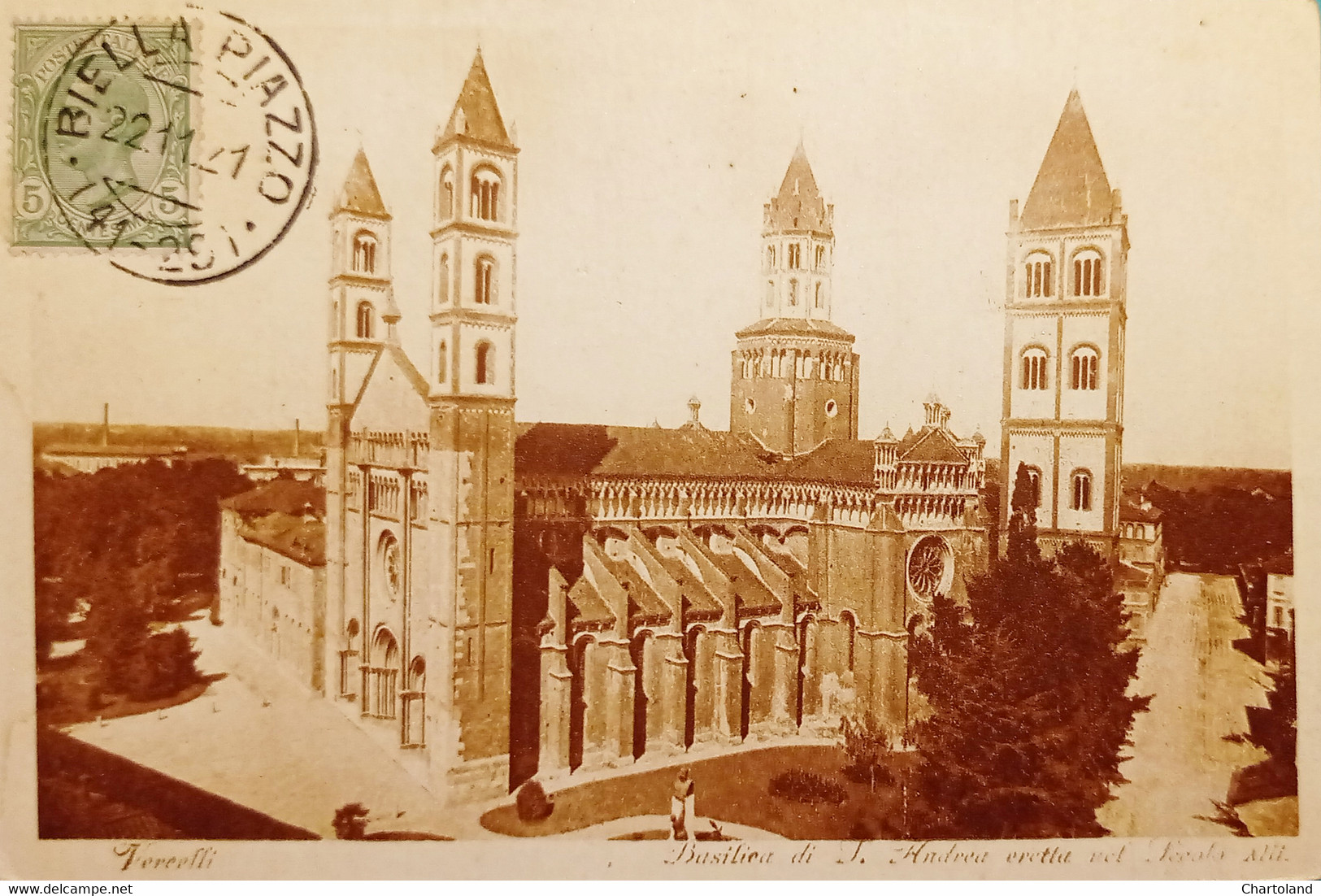 Cartolina - Vercelli - Basilica Di S. Andrea - 1921 - Vercelli