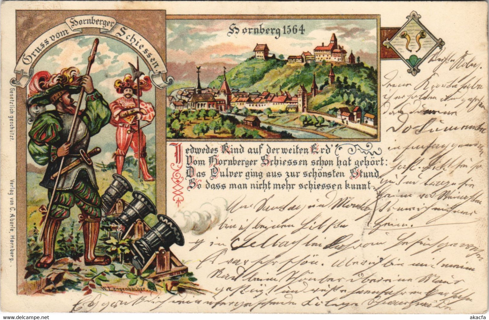 CPA AK Gruss Aus HORNBERG Schiessen LITHO GERMANY (804148) - Hornberg