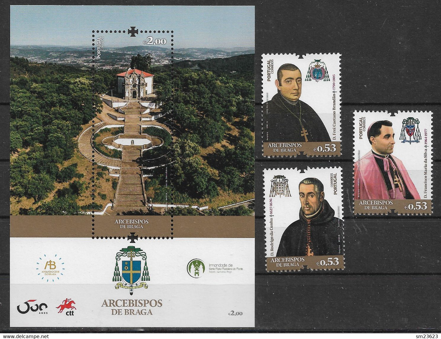 Portugal   2020 , Arcebispos De Braga - Erzbischhöfe (IV) - Postfrisch / MNH / (**) - Ungebraucht