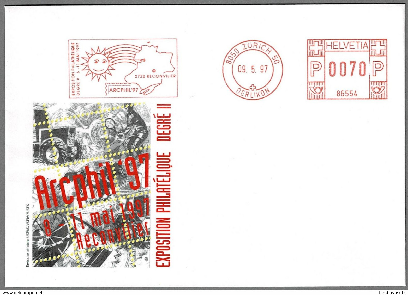 Schweiz 9.5.97  Brief Mit Freistempel Arcphil - Autres & Non Classés