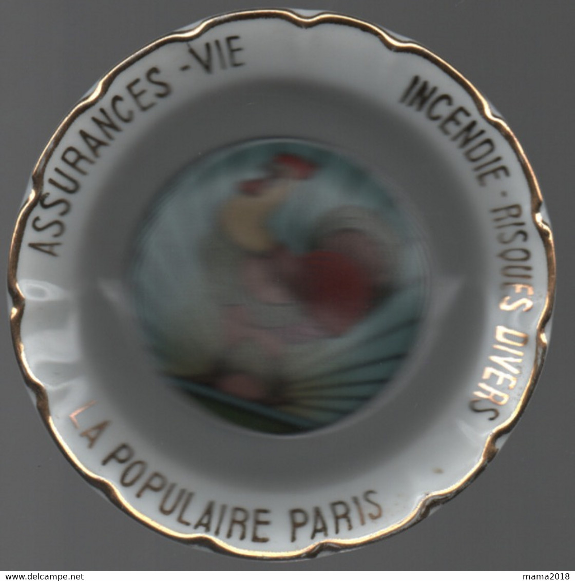 Cendrier  La Populaire Paris 11 Cm  X 15 Mm Goumot Labesse - Porcelana