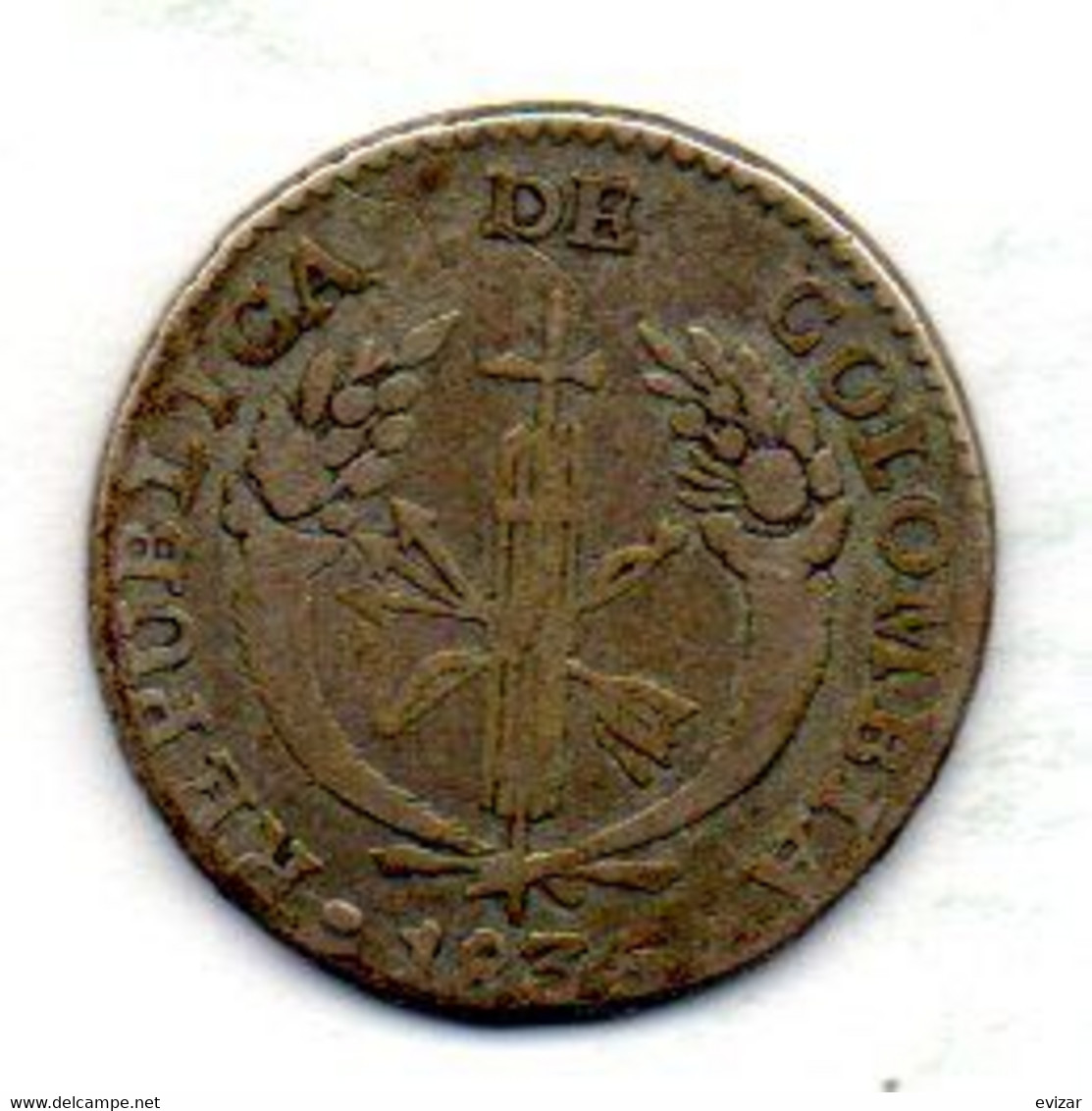 COLOMBIA, 1 Real, Silver, Year 1836, KM #87.1 - Kolumbien