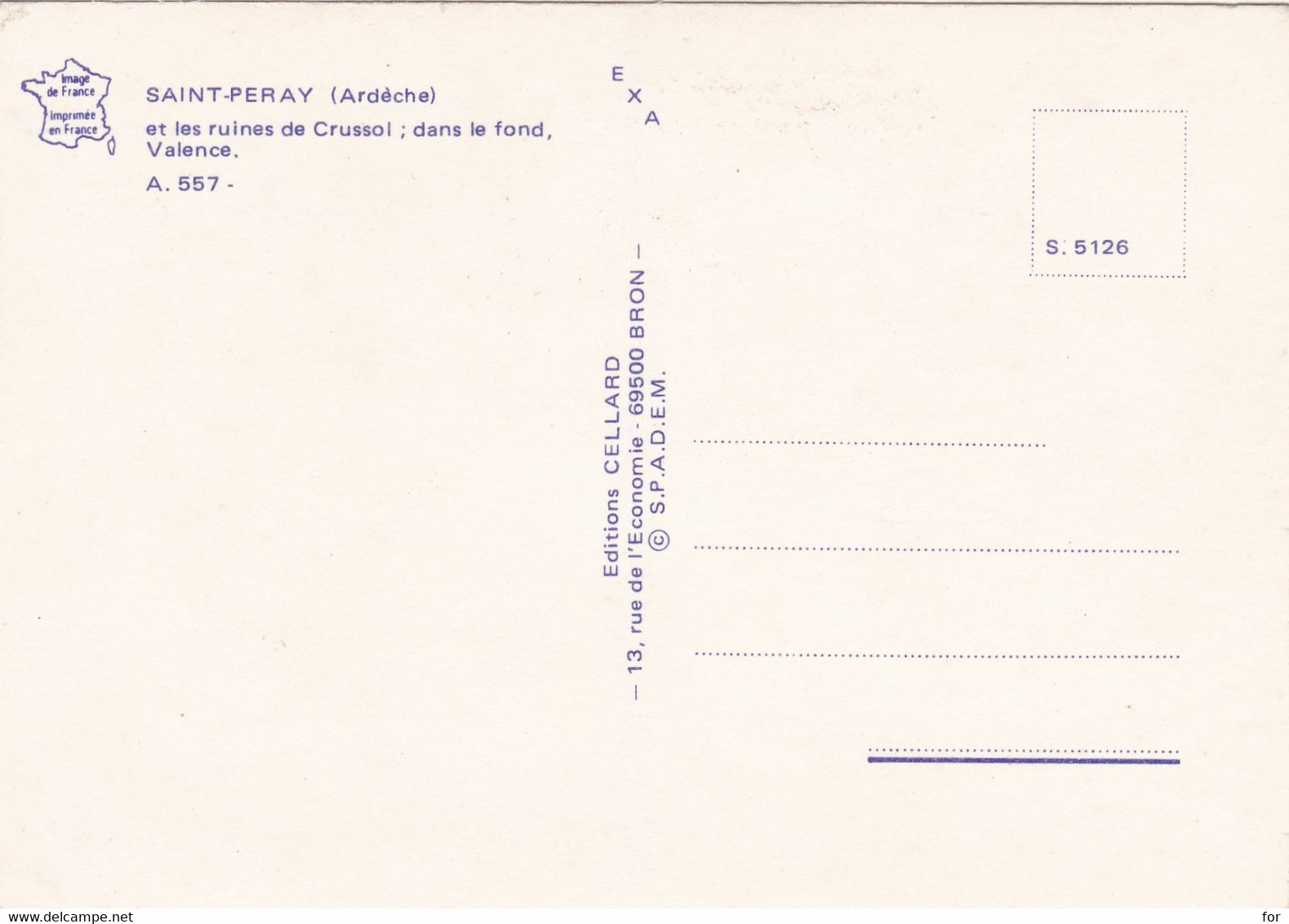 Ardéche : SAINT PERAY : Les Ruines De Crussol - Au Fond Valence : C. P. S. M. M. - Grand Format - Saint Péray