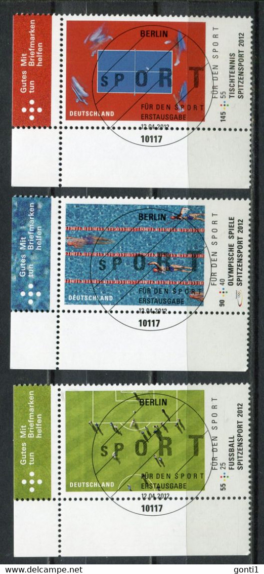 Germany, Allemagne 2012 Mi.Nr.2924/26"Sporthilfe-Fußball EM, Olympische Sommerspiele " 3 Werte Used - Used Stamps