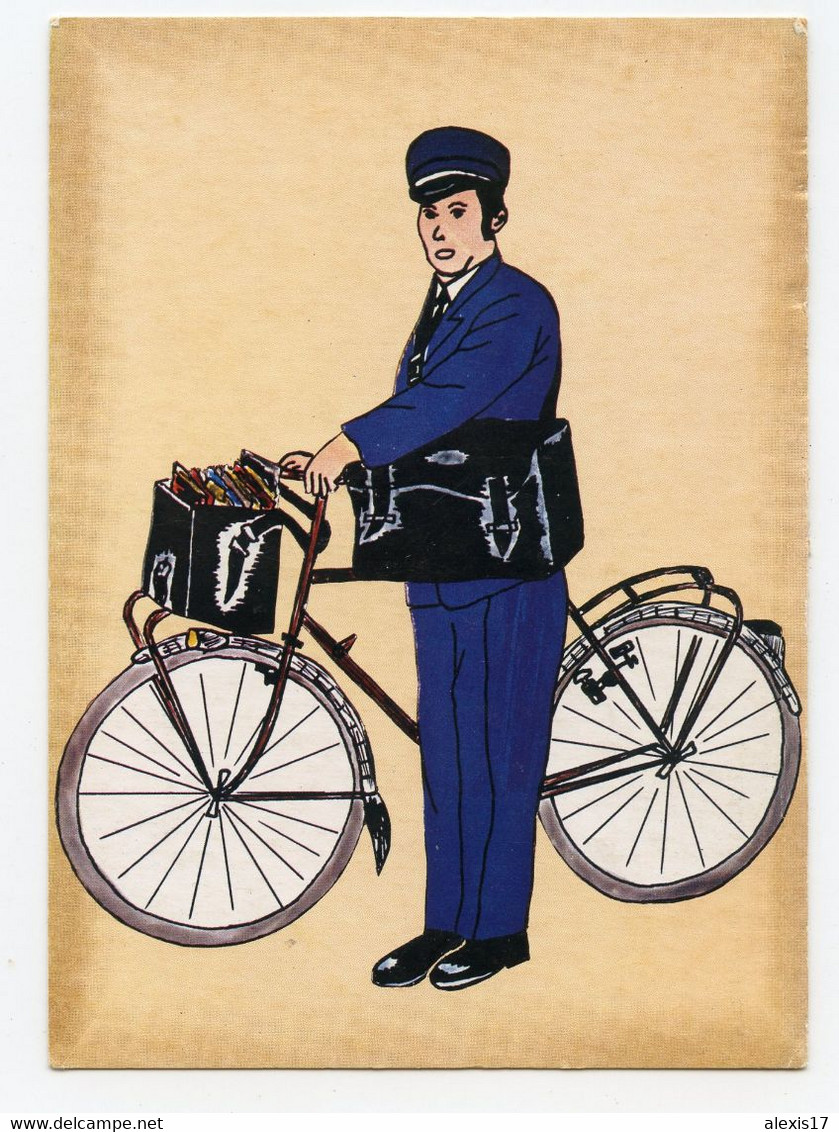 Métier. Poste Et Facteur Rural En Costume D'époque  Cycliste  (1962 ) - Poste & Facteurs