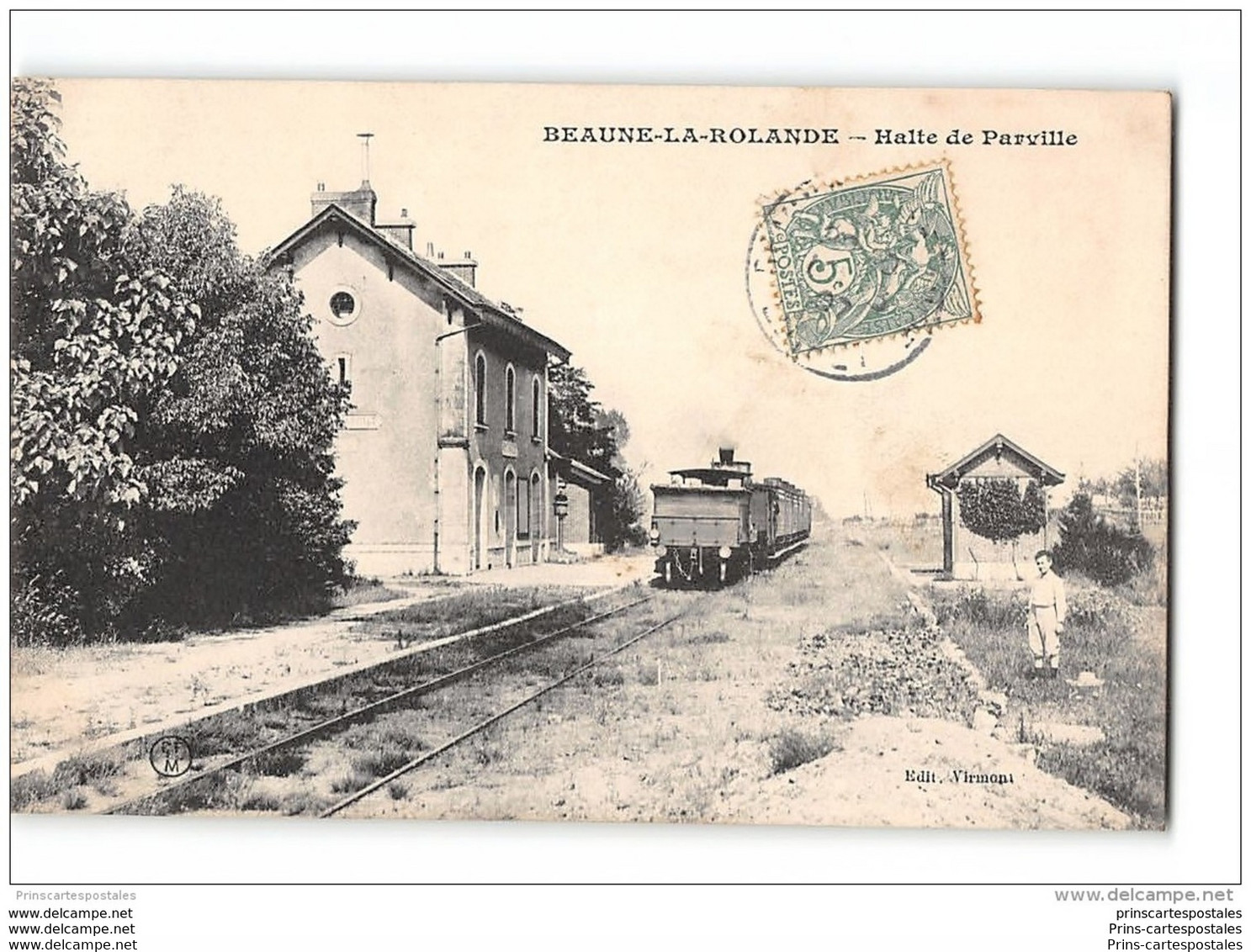 CPA 45 Beaune La Rolande La Gare La Halte De Parville - Beaune-la-Rolande