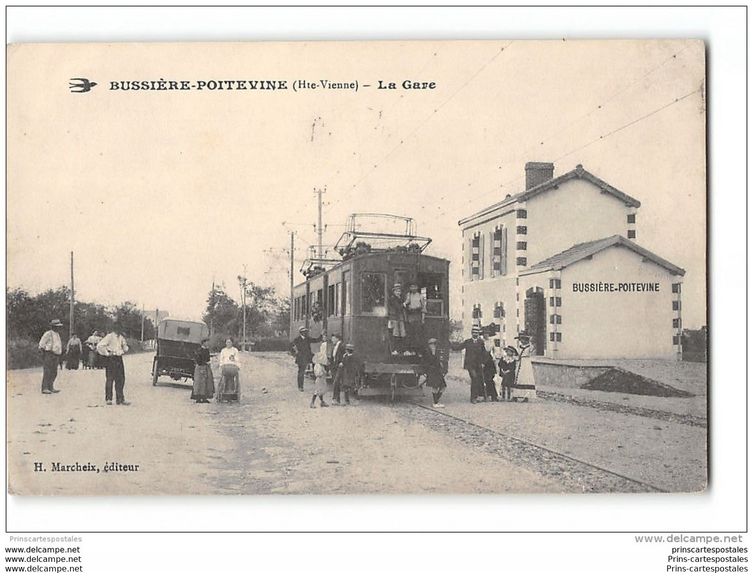 CPA 87 Bussiere Poitevine La Gare Et Le Tramway - Bussiere Poitevine