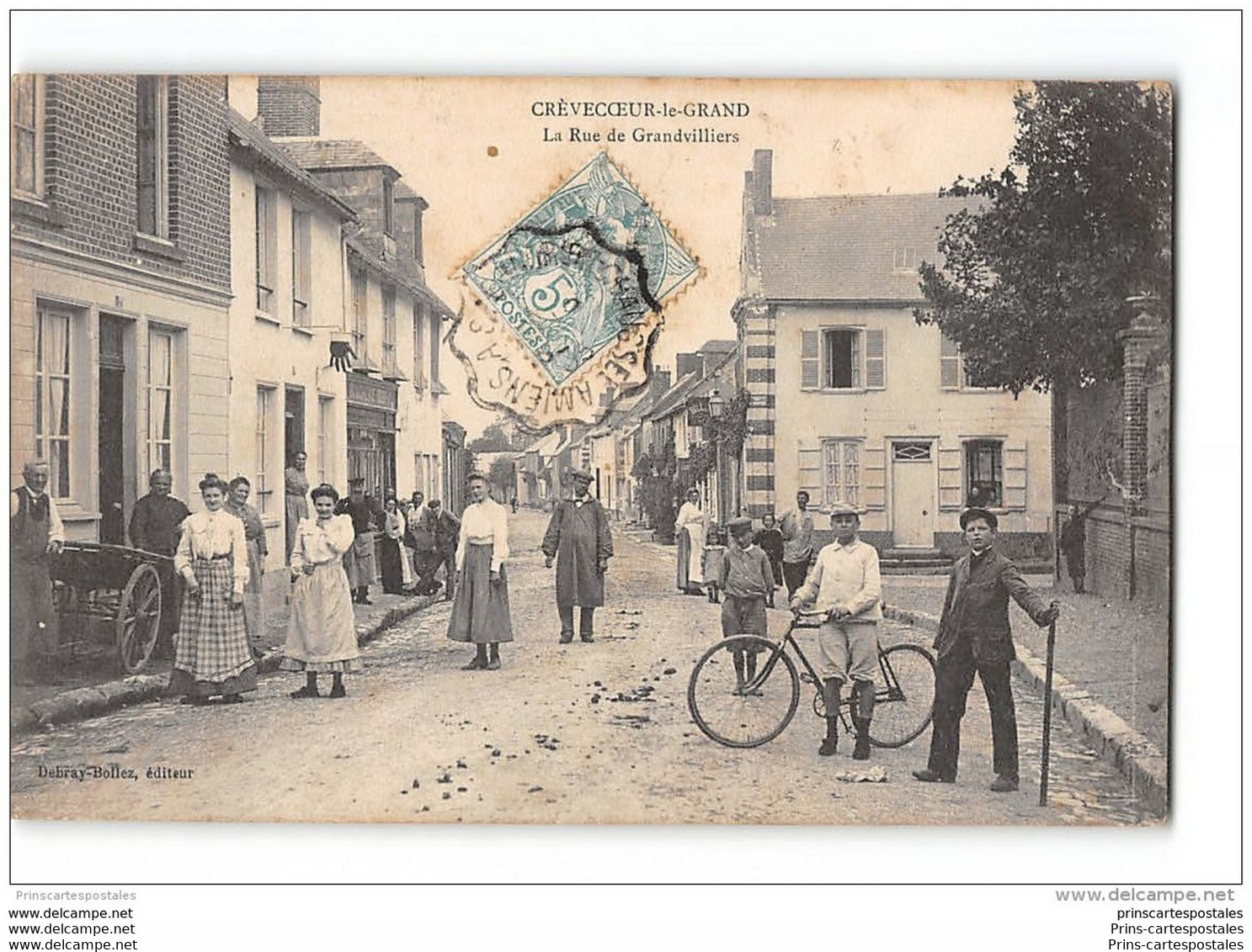 CPA 60 Crevecoeur Le Grand La Rue De Grandvilliers - Crevecoeur Le Grand