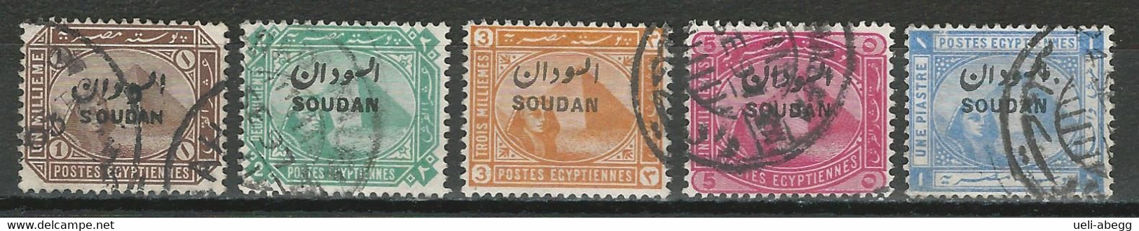 Sudan SG 1-6, Mi 1-5 O Used - Sudan (...-1951)