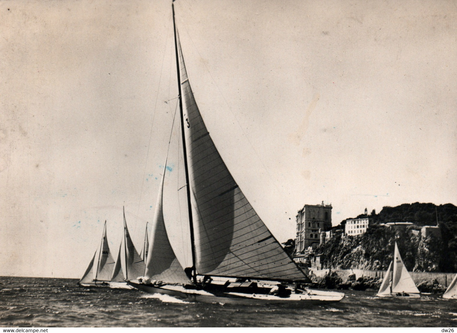 Monaco - Voiliers (8 Mètres) Régates Devant Le Musée Océanographique - Edition La Cigogne - Sailing