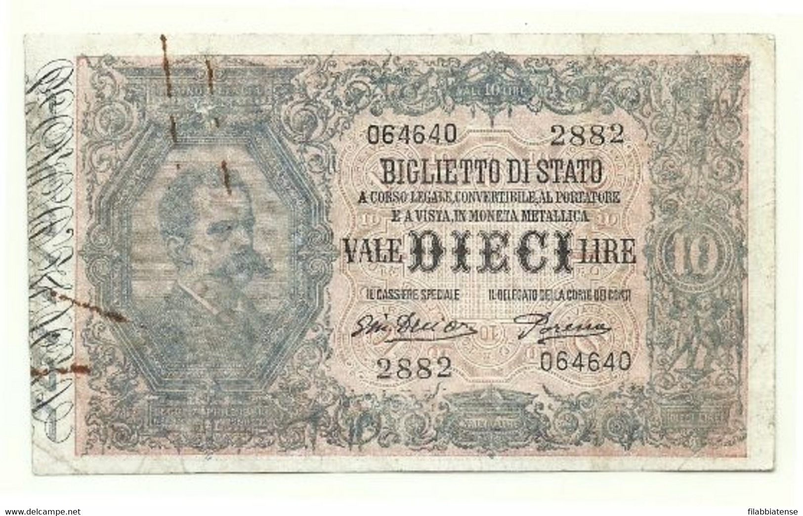 Italia - 10 Lire 1918 Dall'Ara     ---- - Italia – 10 Lire