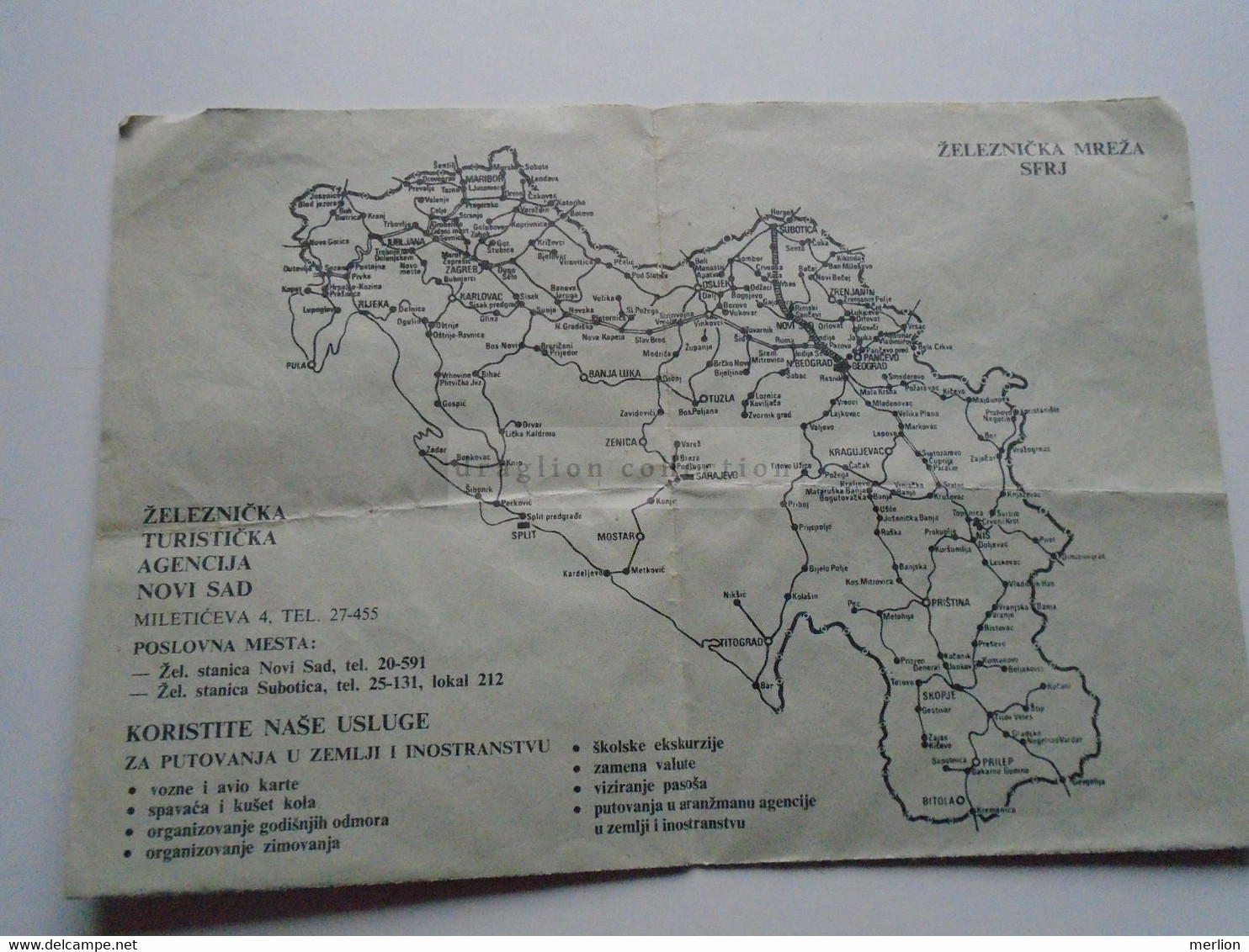 ZA337.8    Timetable  Subotica -Nov Sad- Beograd  Yugoslavia   1981 - Serbia   Railway -train - Europe