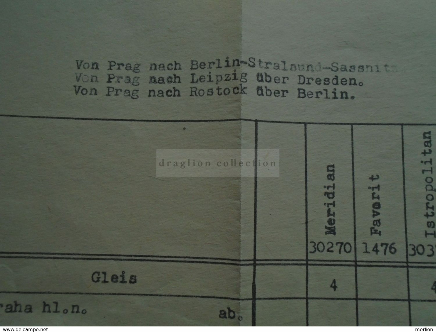 ZA337.11  Timetable Railway Train -  Fahrplanauszug  - Czechoslovakia PRAHA PRAG  To DDR GDR   1979 - Europe