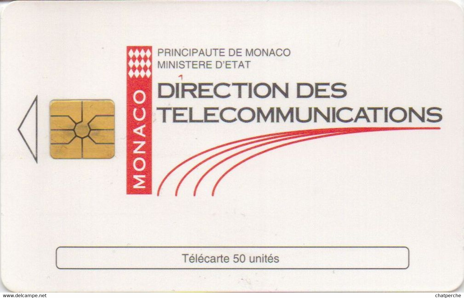 TÉLÉCARTE PHONECARD MONACO DIRECTION DES TELECOMMUNICATIONS 50 UNITÉS  UTILISÉE - Monace