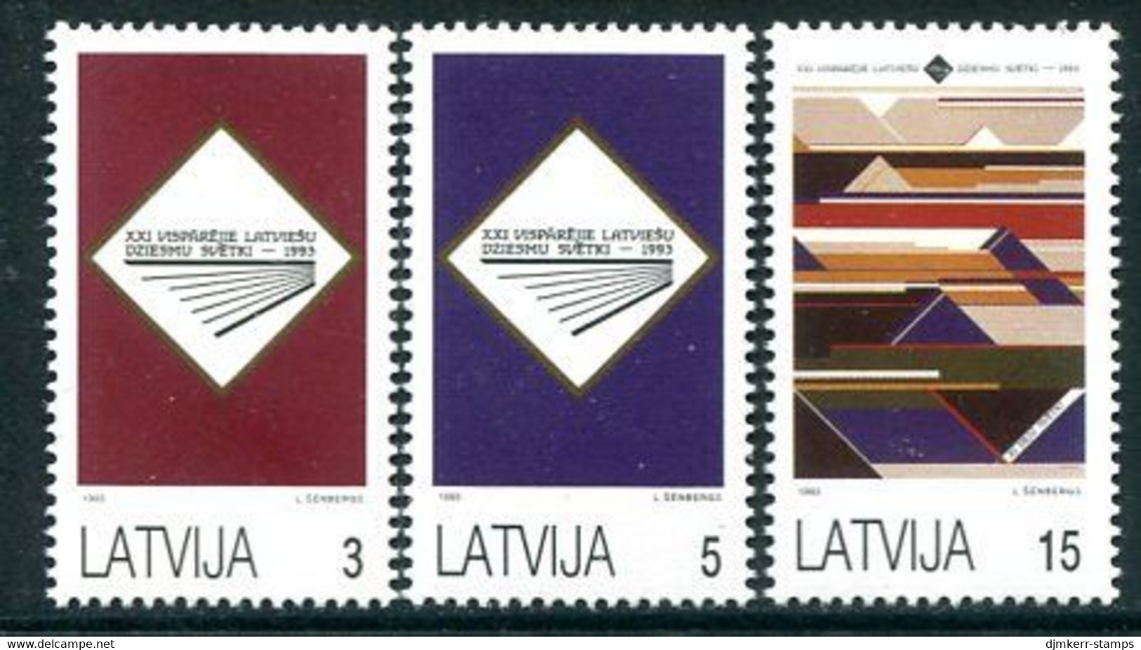 LATVIA 1993 Song And Dance Festival  MNH / **.  Michel 357-59 - Lettonie
