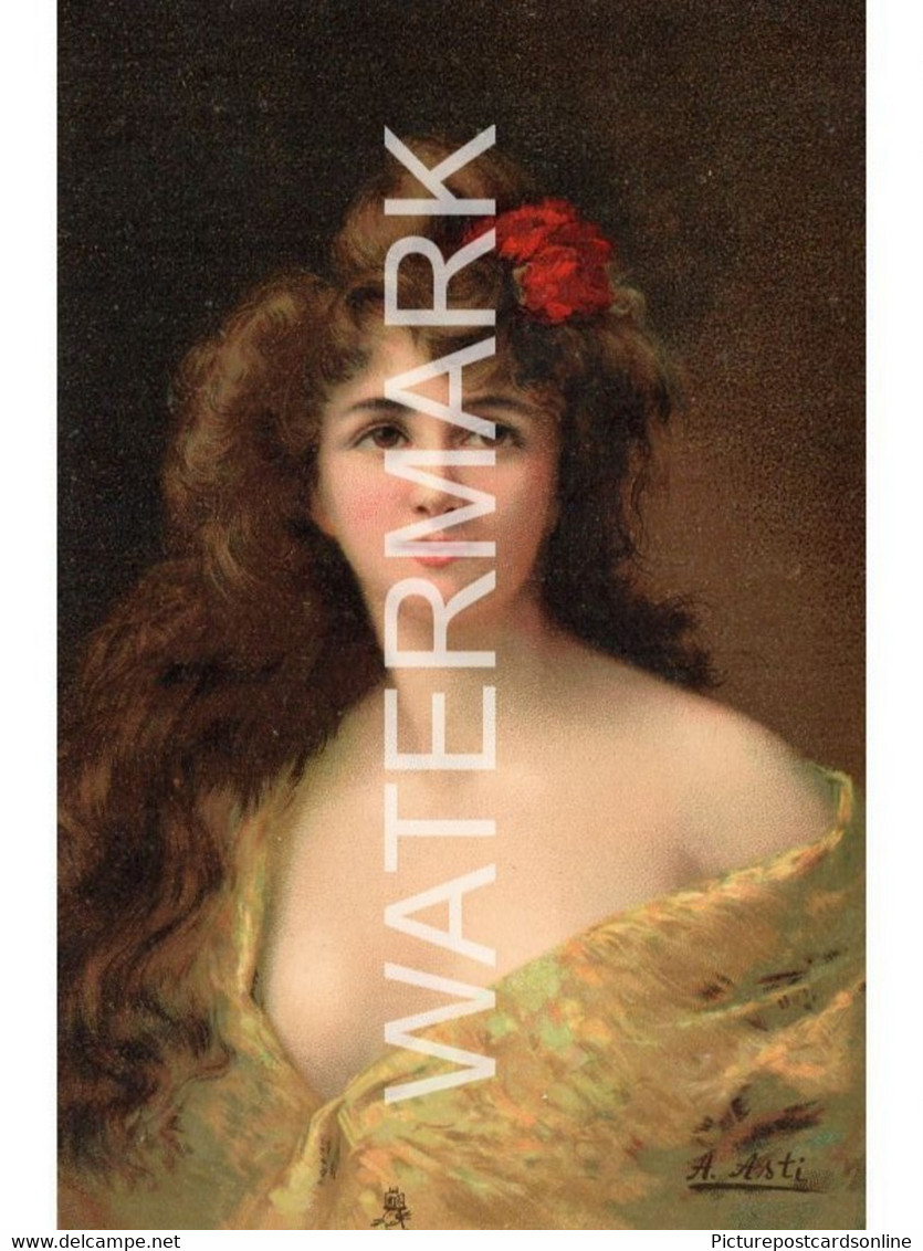 ANGELO ASTI SIGNED TUCK CONNOISSEUR SERIES OLD ART COLOUR POSTCARD SERIES 2731 ROSALIND PRETTY LADY - Asti