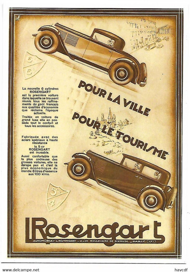 CPM - CENTENAIRE Editions - L.ROSENGART - 15 - POUR LA VILLE - POUR LE TOURISME - Andere & Zonder Classificatie