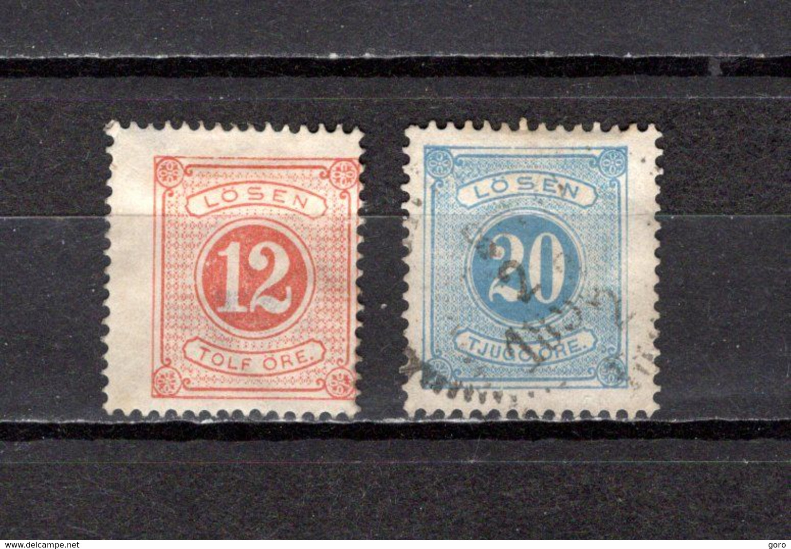 Suecia   1874  .-   Y&T  Nº    5/6    Taxa   (a) - Revenue Stamps