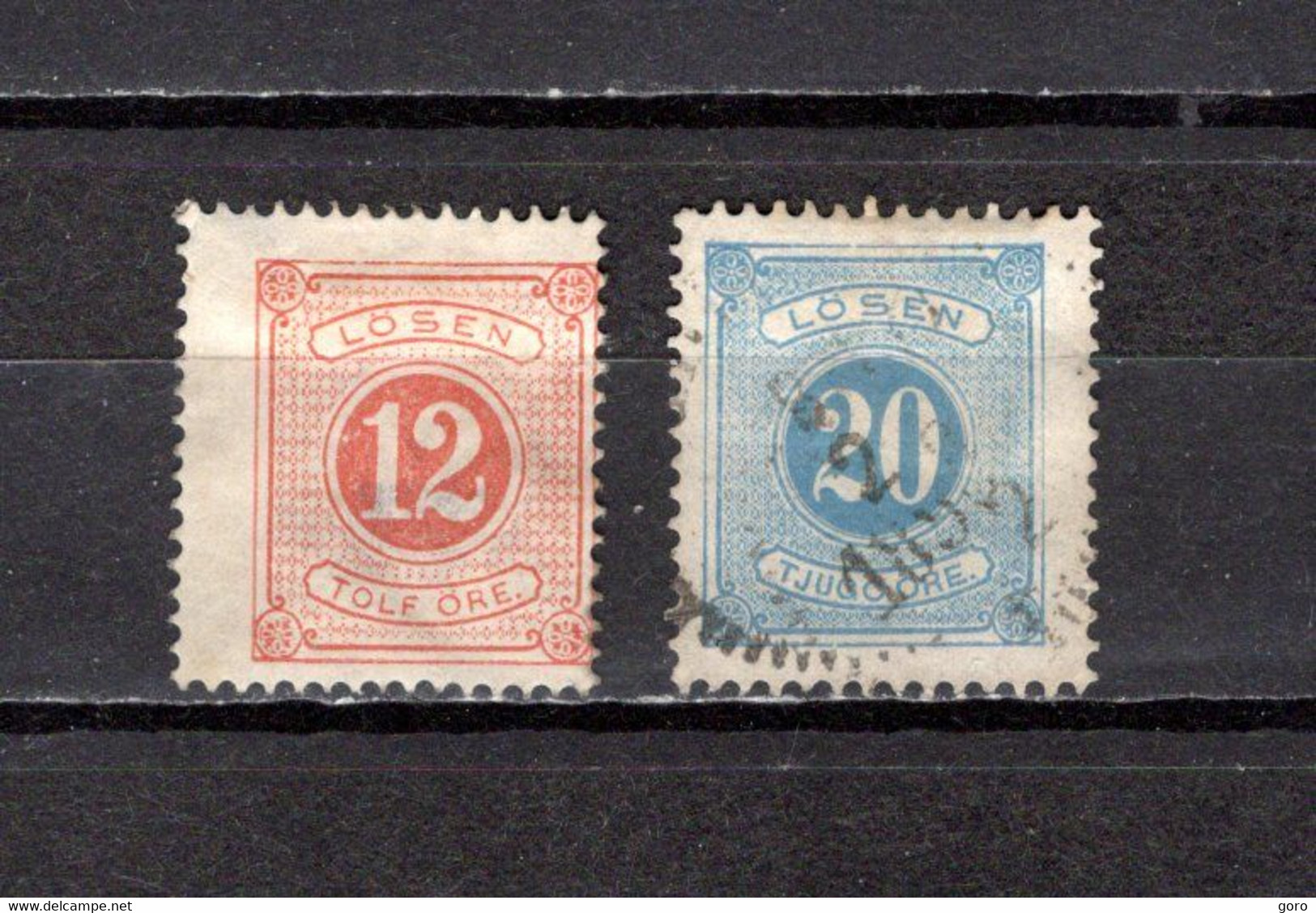 Suecia   1874  .-   Y&T  Nº    5/6    Taxa   (a) - Fiscaux