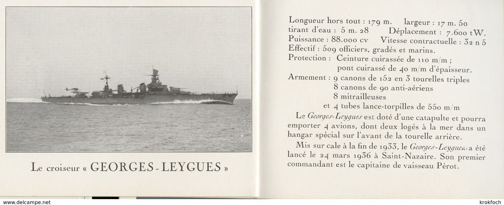 Croiseur Georges Leygues 1933 - Saint-Nazaire Penhoët - Pierre Le Conte - Joli Livret 20 Pages - Bateaux