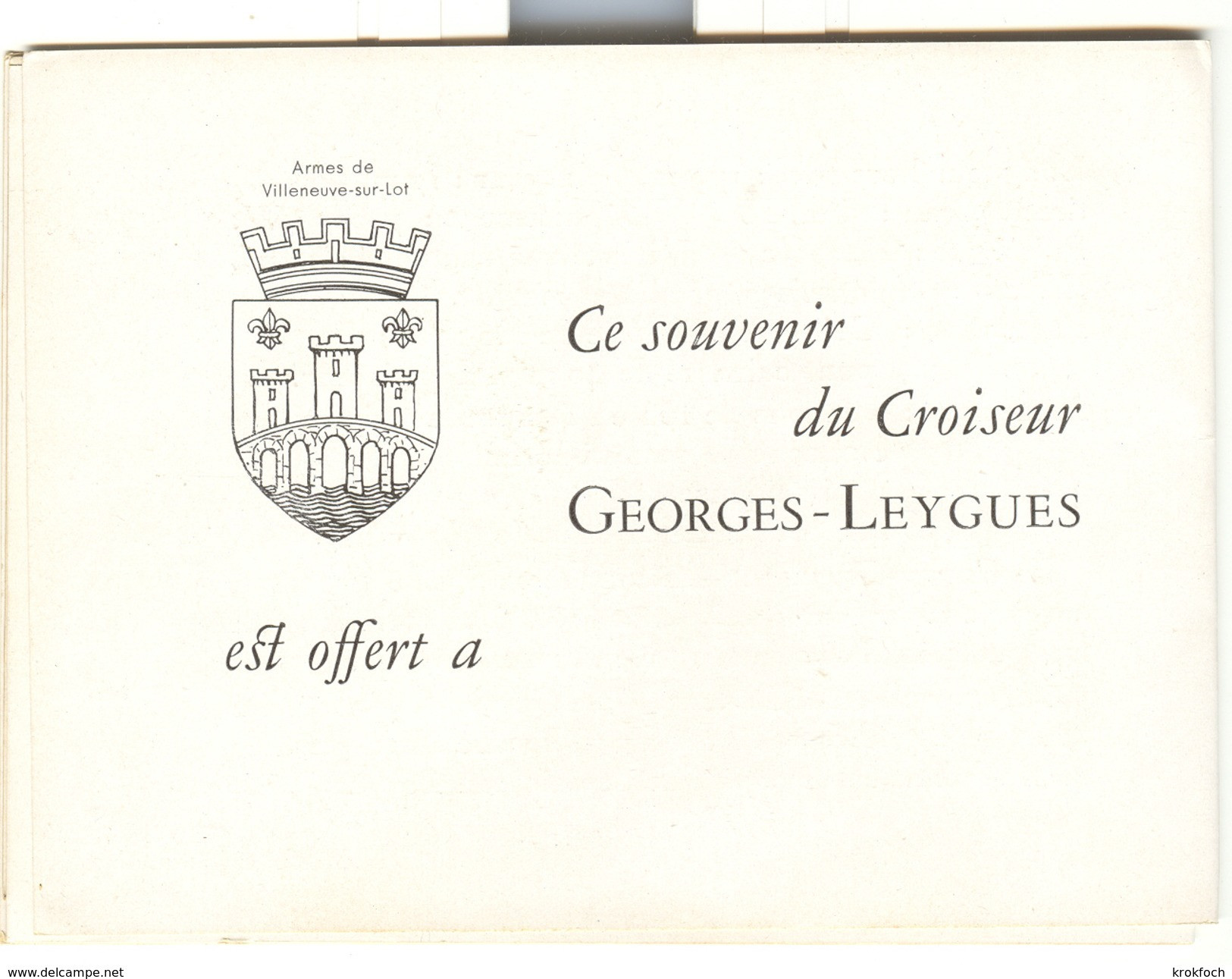 Croiseur Georges Leygues 1933 - Saint-Nazaire Penhoët - Pierre Le Conte - Joli Livret 20 Pages - Bateaux