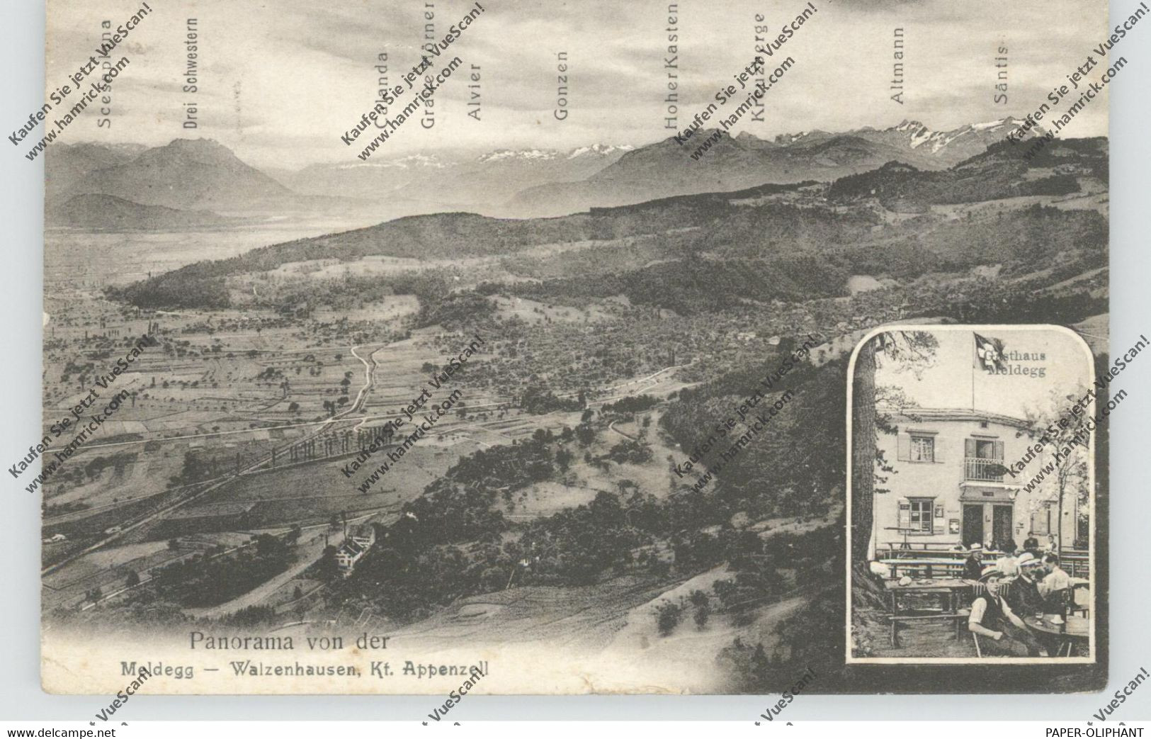 CH 9428 WALZENHAUSEN AA, Gasthaus Meldegg, 1908 - Walzenhausen